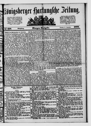 Königsberger Hartungsche Zeitung vom 18.09.1881