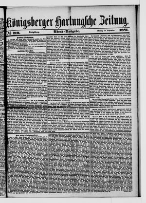 Königsberger Hartungsche Zeitung vom 19.09.1881