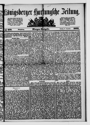 Königsberger Hartungsche Zeitung vom 20.09.1881