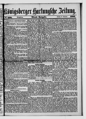 Königsberger Hartungsche Zeitung vom 20.09.1881