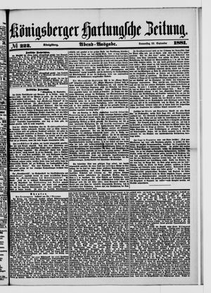 Königsberger Hartungsche Zeitung on Sep 22, 1881
