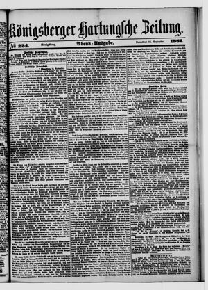Königsberger Hartungsche Zeitung vom 24.09.1881