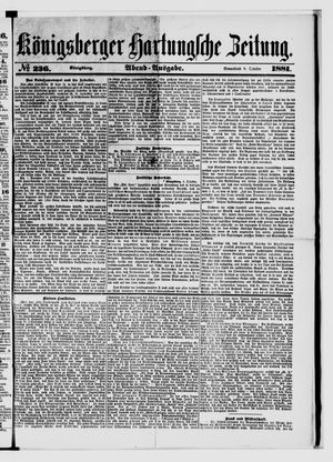 Königsberger Hartungsche Zeitung on Oct 8, 1881