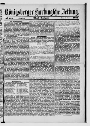 Königsberger Hartungsche Zeitung vom 10.10.1881