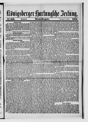 Königsberger Hartungsche Zeitung vom 27.10.1881