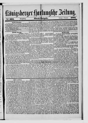 Königsberger Hartungsche Zeitung on Nov 8, 1881