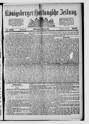 Königsberger Hartungsche Zeitung vom 09.11.1881