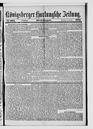 Königsberger Hartungsche Zeitung vom 10.11.1881