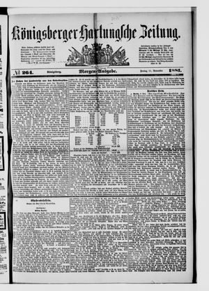 Königsberger Hartungsche Zeitung vom 11.11.1881