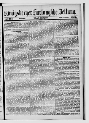 Königsberger Hartungsche Zeitung vom 11.11.1881