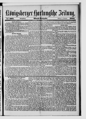 Königsberger Hartungsche Zeitung vom 14.11.1881