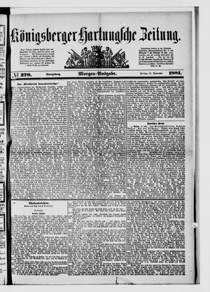Königsberger Hartungsche Zeitung vom 18.11.1881