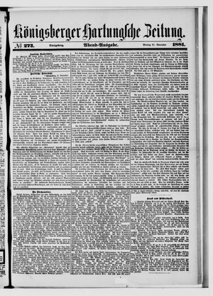 Königsberger Hartungsche Zeitung vom 21.11.1881