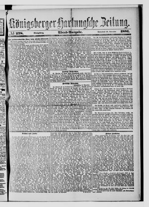 Königsberger Hartungsche Zeitung vom 26.11.1881