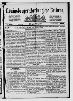 Königsberger Hartungsche Zeitung vom 27.11.1881