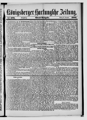 Königsberger Hartungsche Zeitung vom 28.11.1881