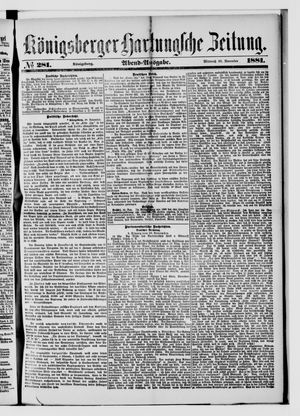 Königsberger Hartungsche Zeitung vom 30.11.1881