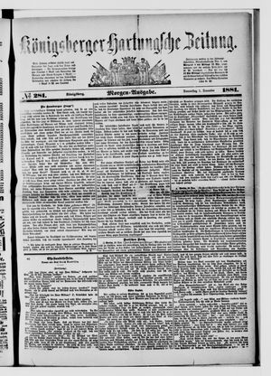 Königsberger Hartungsche Zeitung vom 01.12.1881