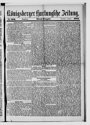Königsberger Hartungsche Zeitung vom 01.12.1881
