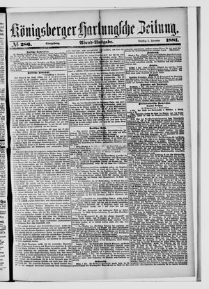 Königsberger Hartungsche Zeitung vom 06.12.1881