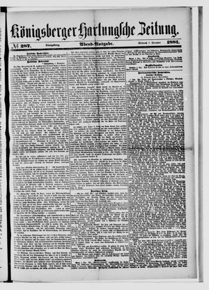 Königsberger Hartungsche Zeitung vom 07.12.1881