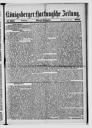 Königsberger Hartungsche Zeitung vom 15.12.1881