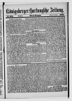 Königsberger Hartungsche Zeitung vom 28.12.1881