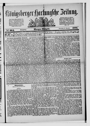Königsberger Hartungsche Zeitung vom 29.12.1881