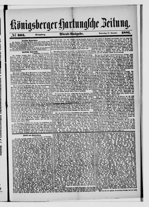 Königsberger Hartungsche Zeitung vom 29.12.1881