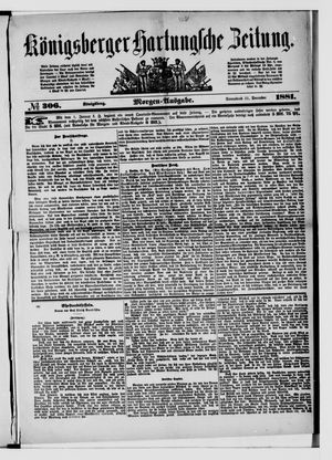 Königsberger Hartungsche Zeitung vom 31.12.1881