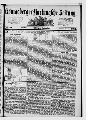 Königsberger Hartungsche Zeitung vom 27.07.1882