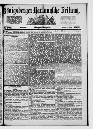 Königsberger Hartungsche Zeitung vom 30.08.1882
