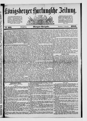 Königsberger Hartungsche Zeitung vom 09.09.1882