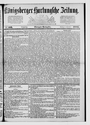 Königsberger Hartungsche Zeitung on Sep 12, 1882