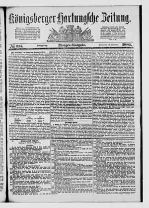Königsberger Hartungsche Zeitung on Sep 14, 1882