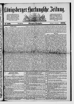 Königsberger Hartungsche Zeitung on Sep 19, 1882