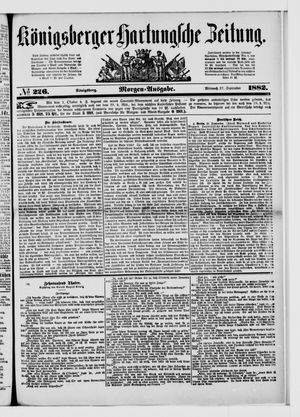 Königsberger Hartungsche Zeitung vom 27.09.1882