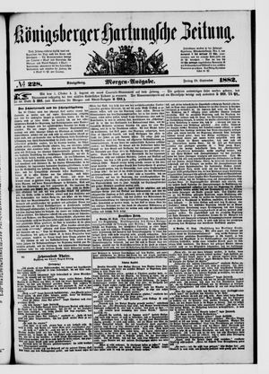 Königsberger Hartungsche Zeitung on Sep 29, 1882