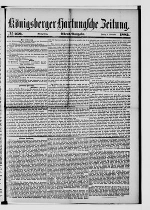 Königsberger Hartungsche Zeitung vom 03.11.1882