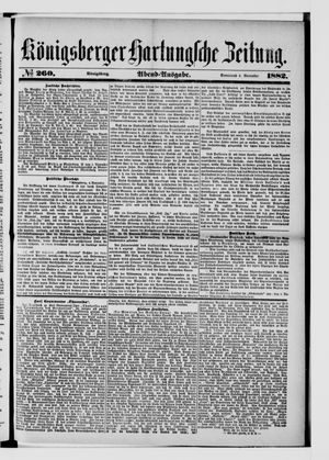 Königsberger Hartungsche Zeitung vom 04.11.1882