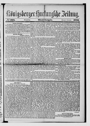 Königsberger Hartungsche Zeitung vom 08.11.1882