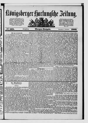 Königsberger Hartungsche Zeitung vom 11.11.1882