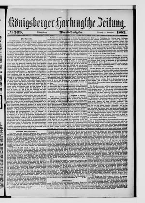 Königsberger Hartungsche Zeitung vom 15.11.1882