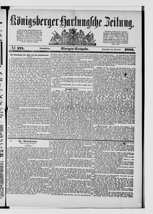 Königsberger Hartungsche Zeitung vom 18.11.1882