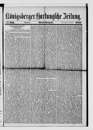 Königsberger Hartungsche Zeitung vom 23.11.1882