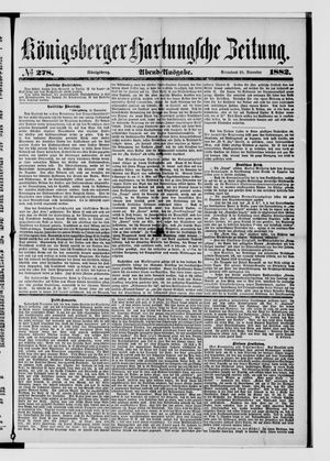 Königsberger Hartungsche Zeitung vom 25.11.1882