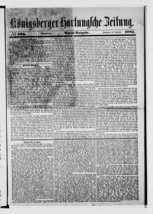 Königsberger Hartungsche Zeitung vom 30.12.1882