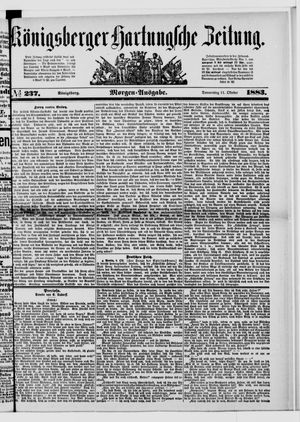 Königsberger Hartungsche Zeitung vom 11.10.1883