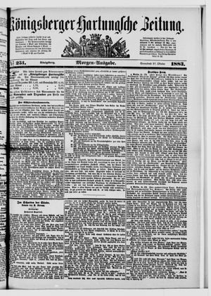 Königsberger Hartungsche Zeitung on Oct 27, 1883