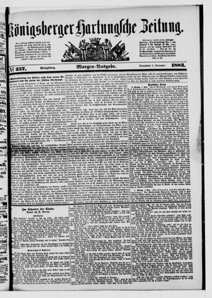 Königsberger Hartungsche Zeitung vom 03.11.1883